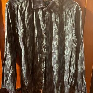 Robert Graham Green and Black Patterned Shirt